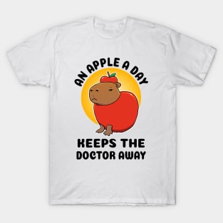 An apple a day keeps the doctor away Capybara T-Shirt